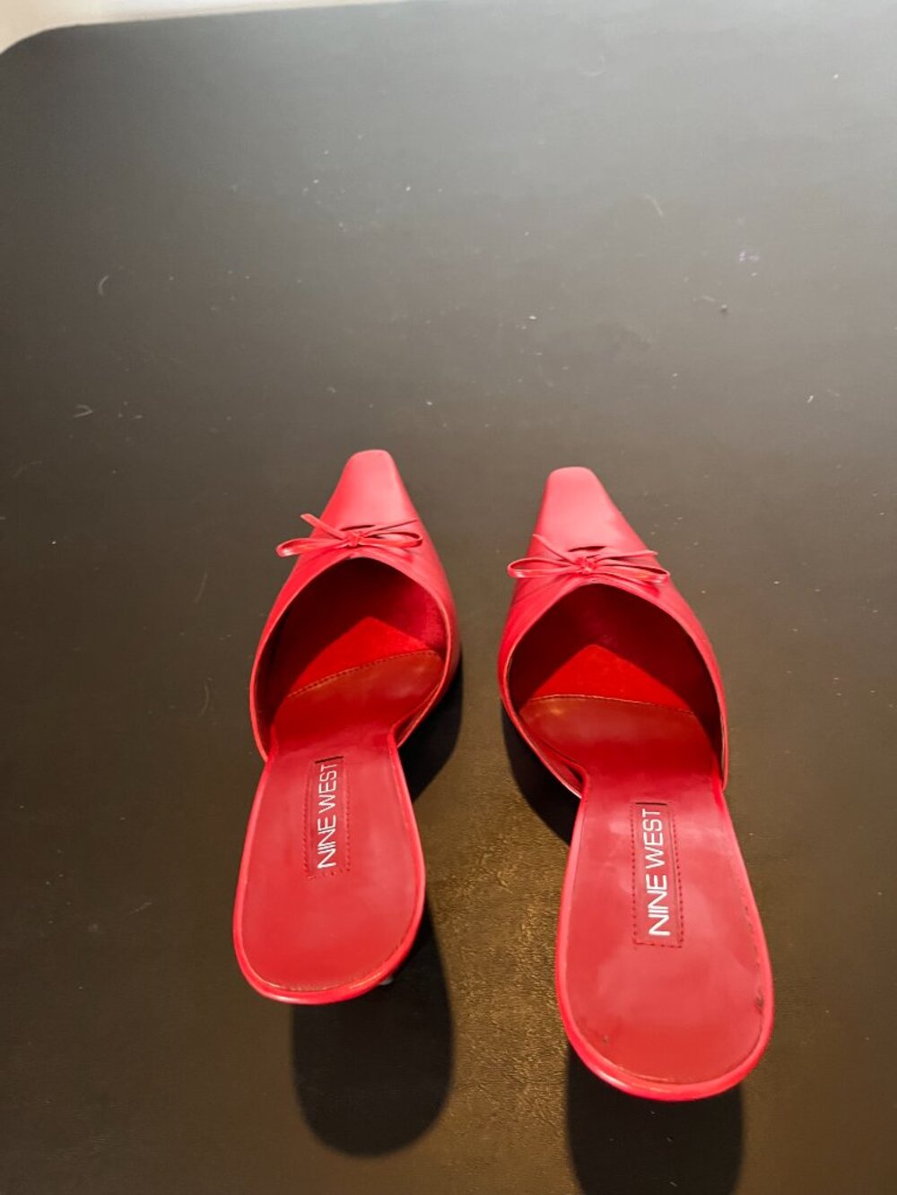 Size 8M Flatbrush Country Red Leather Heels - Picture 3 of 5